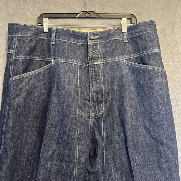 VTG Marithe Francois Girbaud Jeans Baggy Hip Hop Skater Men 42x31 Dark Wash 90s - Picture 3 of 15